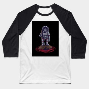 Astronaut Monkey In The Ocean Baseball T-Shirt